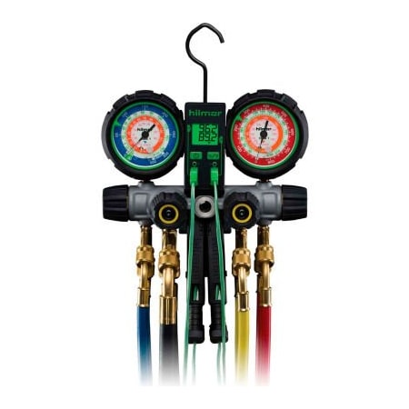 Diversitech Hilmor 4V22404410HD 4-Valve Aluminum Manifold With 60" Hoses & DROT 1839131, R22, R404, R410 1839131